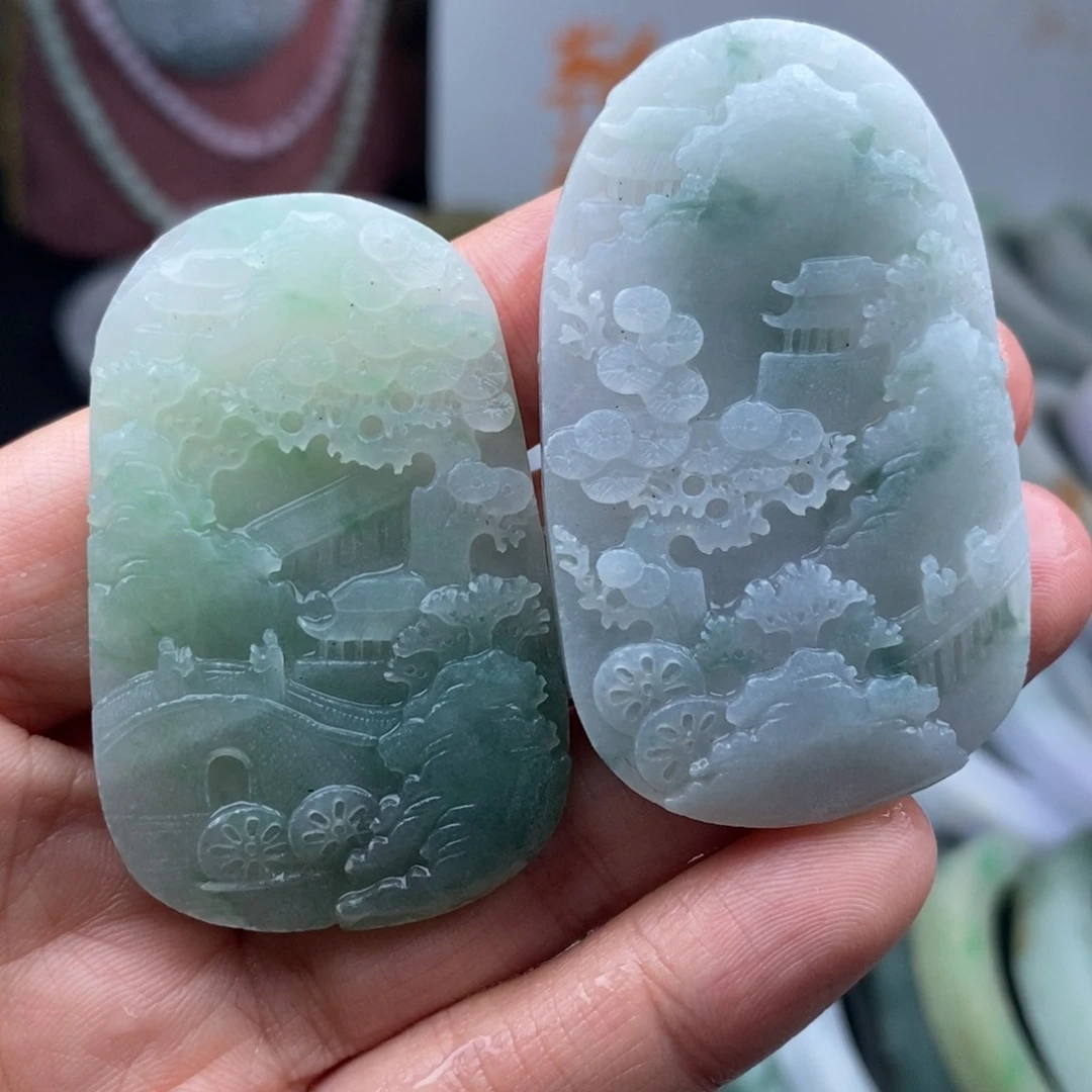 定制翡翠未镶嵌挂件多样性发货