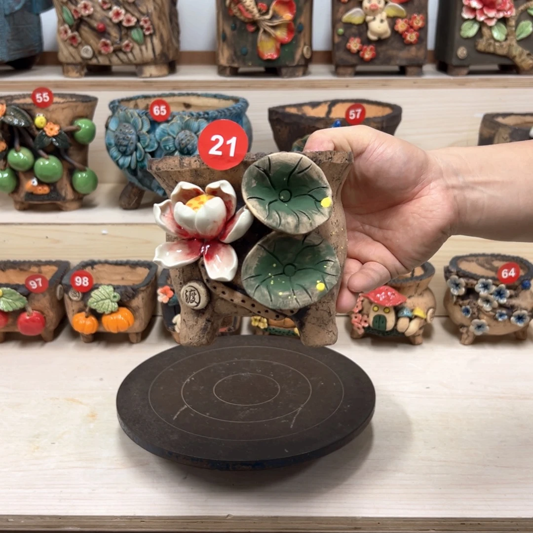 紫砂花盆21号内口11外高12