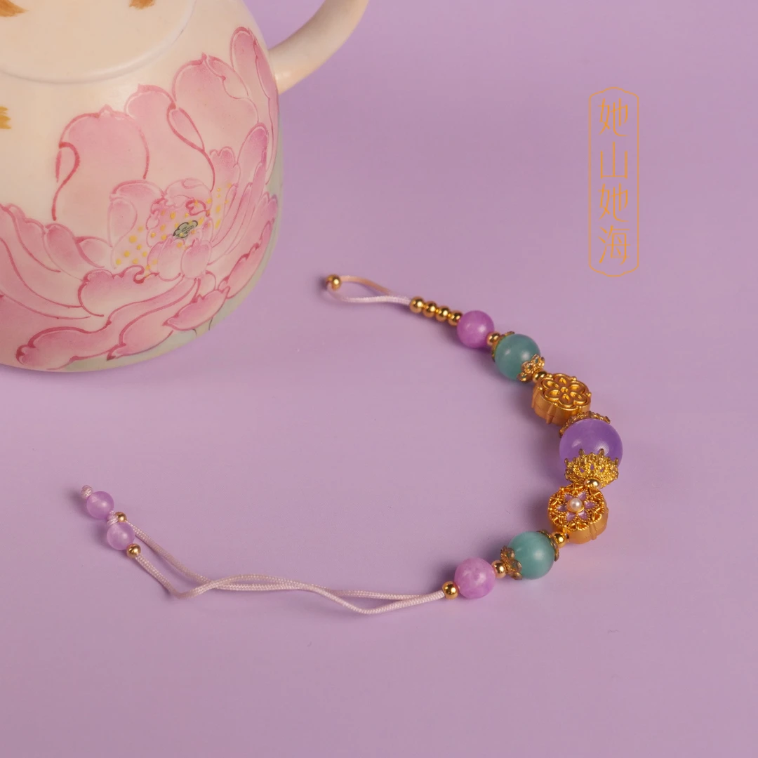 她山她海【壶绳～白志野荷花壶绳提溜】茶道周边配件