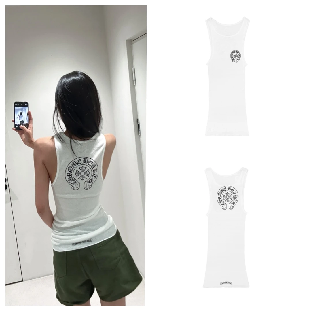 Chrome Hearts/克罗心大马蹄印花背心 白色