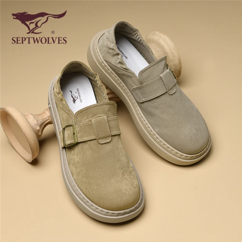 七匹狼2025夏季男鞋针织布鞋懒人乐福鞋轻便透气豆豆鞋一脚蹬9941