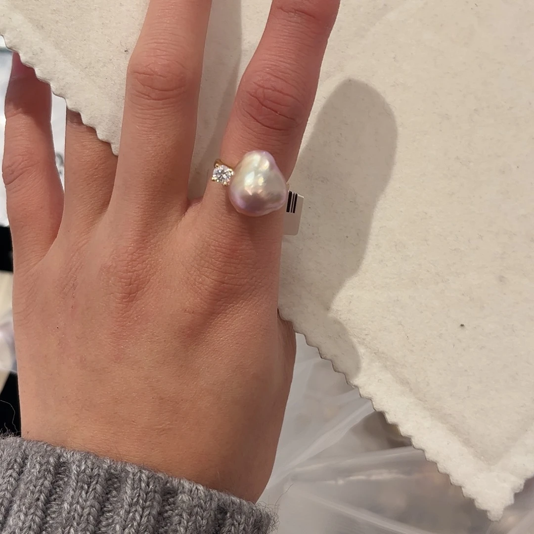 淡水珍珠耳饰银S925镶嵌