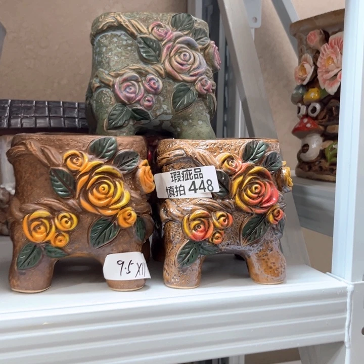 紫砂花盆粗陶材质多肉花盆