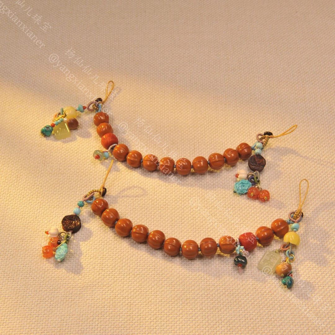 925银银制品 【杨仙仙珠宝】银镶多宝手机链-多样性发其一-X243自发