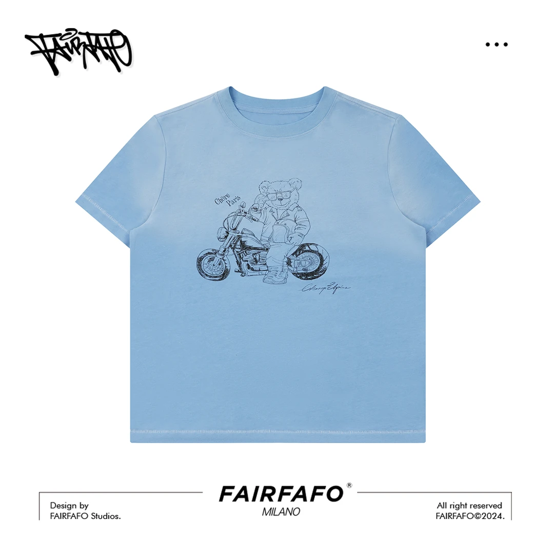 FAIRFAFO林肉肉【素描小熊印花T恤】TXAL4B270