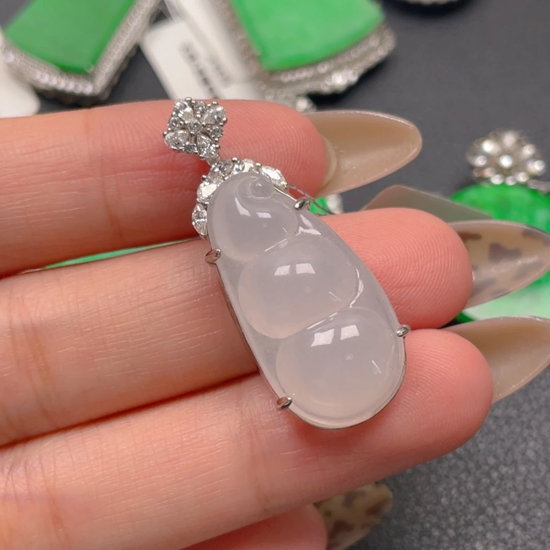 翡翠银S925镶嵌吊坠(不含链)