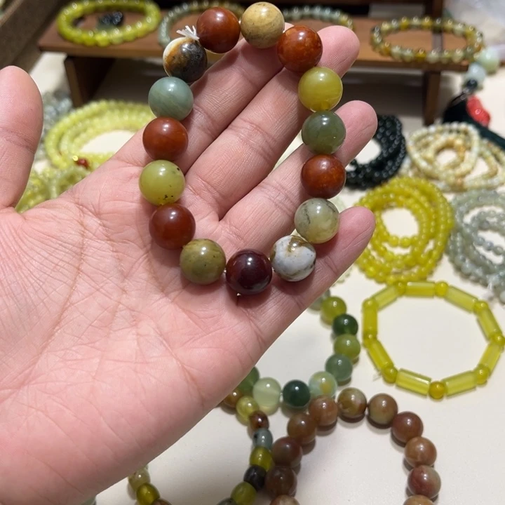 蛇纹石玉未镶嵌手链卡14 14号