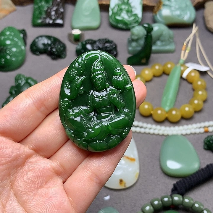 和田玉银S925镶嵌颈饰