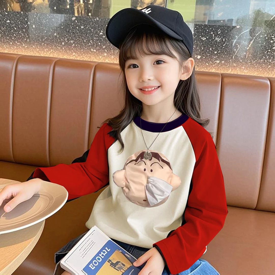 男女儿童纯棉小丑鱼抽纸长袖t恤春秋季阿呆可以随身带纸巾的衣服