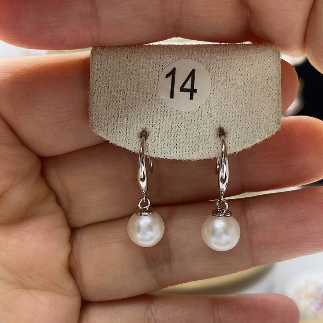 淡水珍珠耳饰银S925镶嵌