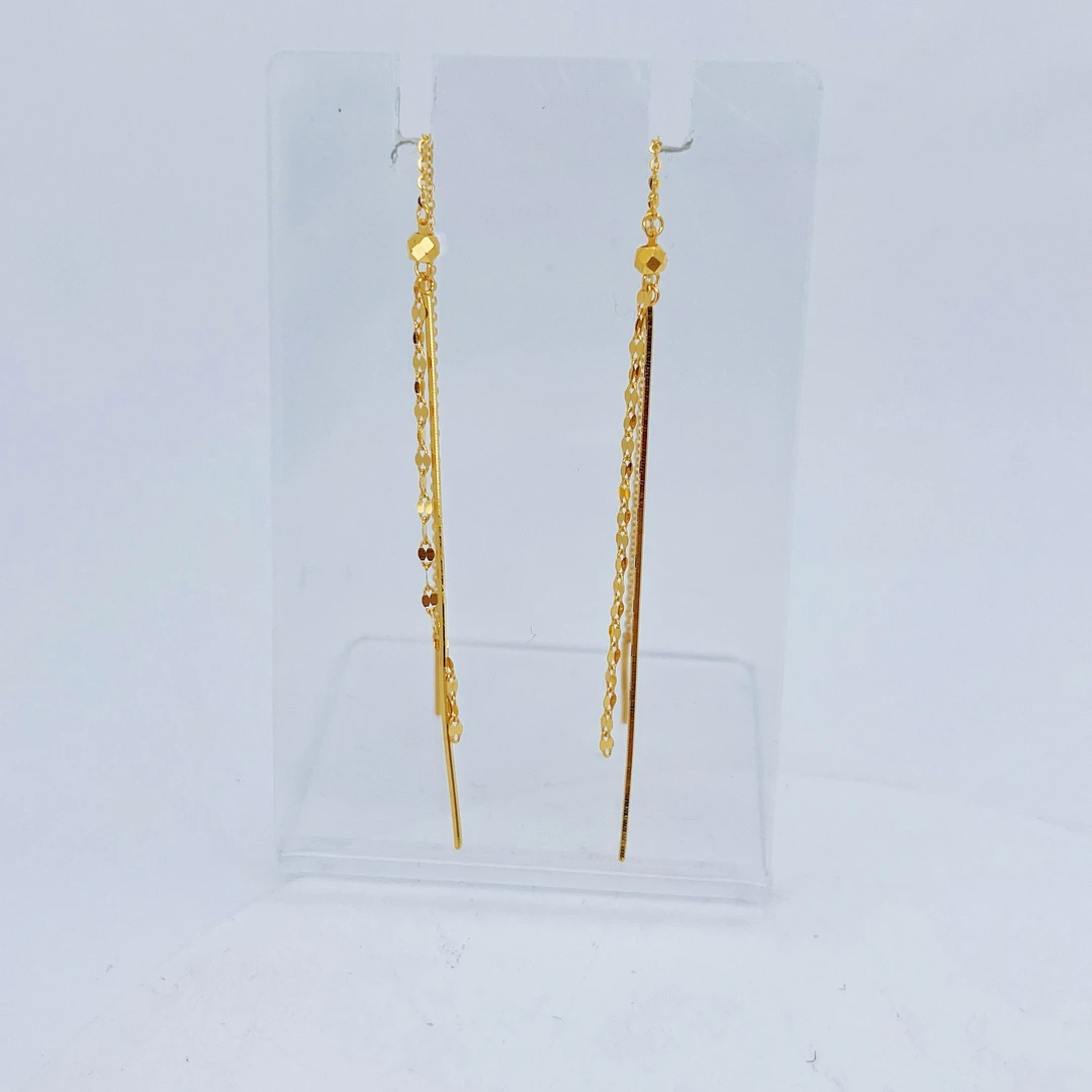 足金999黄金鱼唇蛇骨金耳线2.03 2521001103*