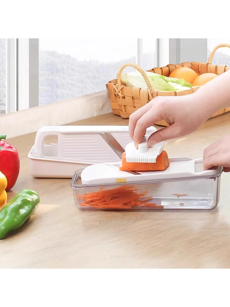 日本进口厨房多功能擦丝器不锈钢土豆切丝切片不伤手防滑磨泥刨刀