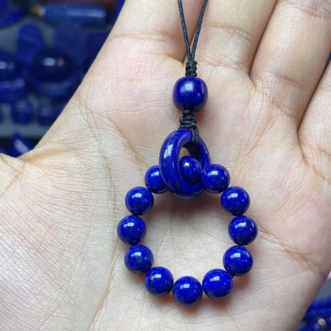 青金石未镶嵌7mm挂件配饰