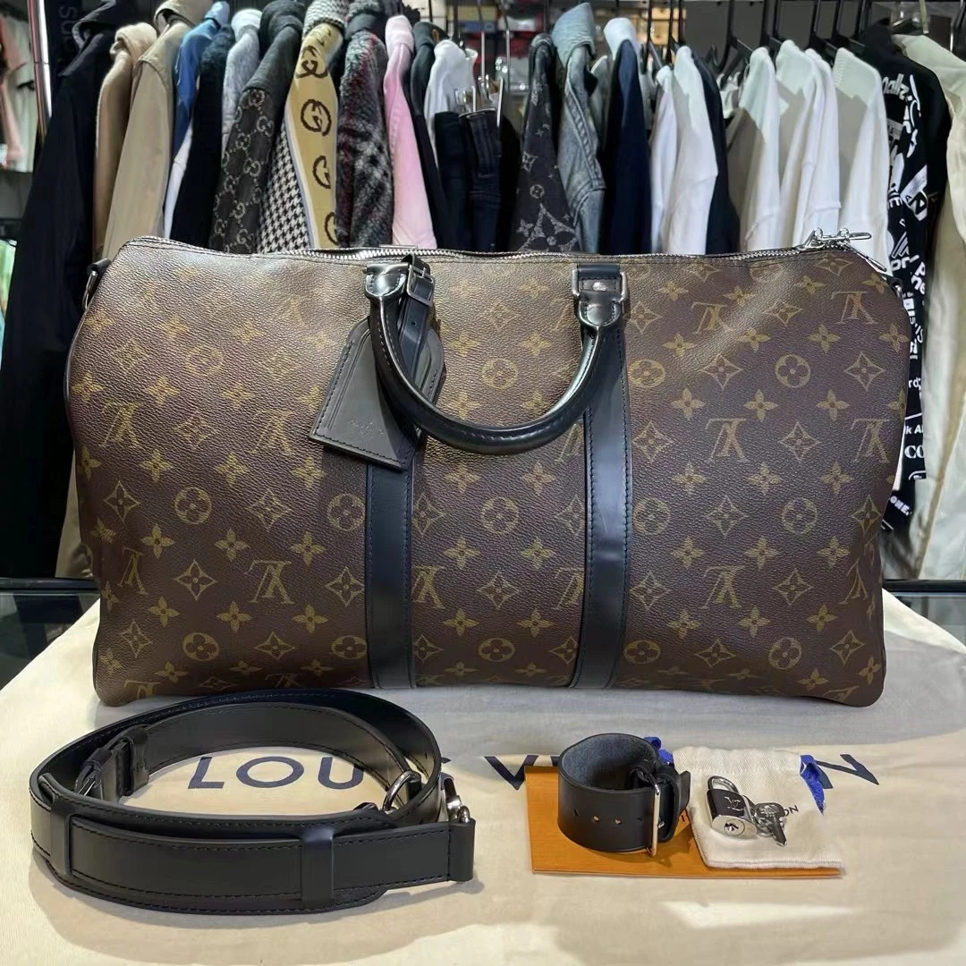 99新 LouisVuitton/路易威登 斜挎旅行袋/已鉴定洗护/配件如图