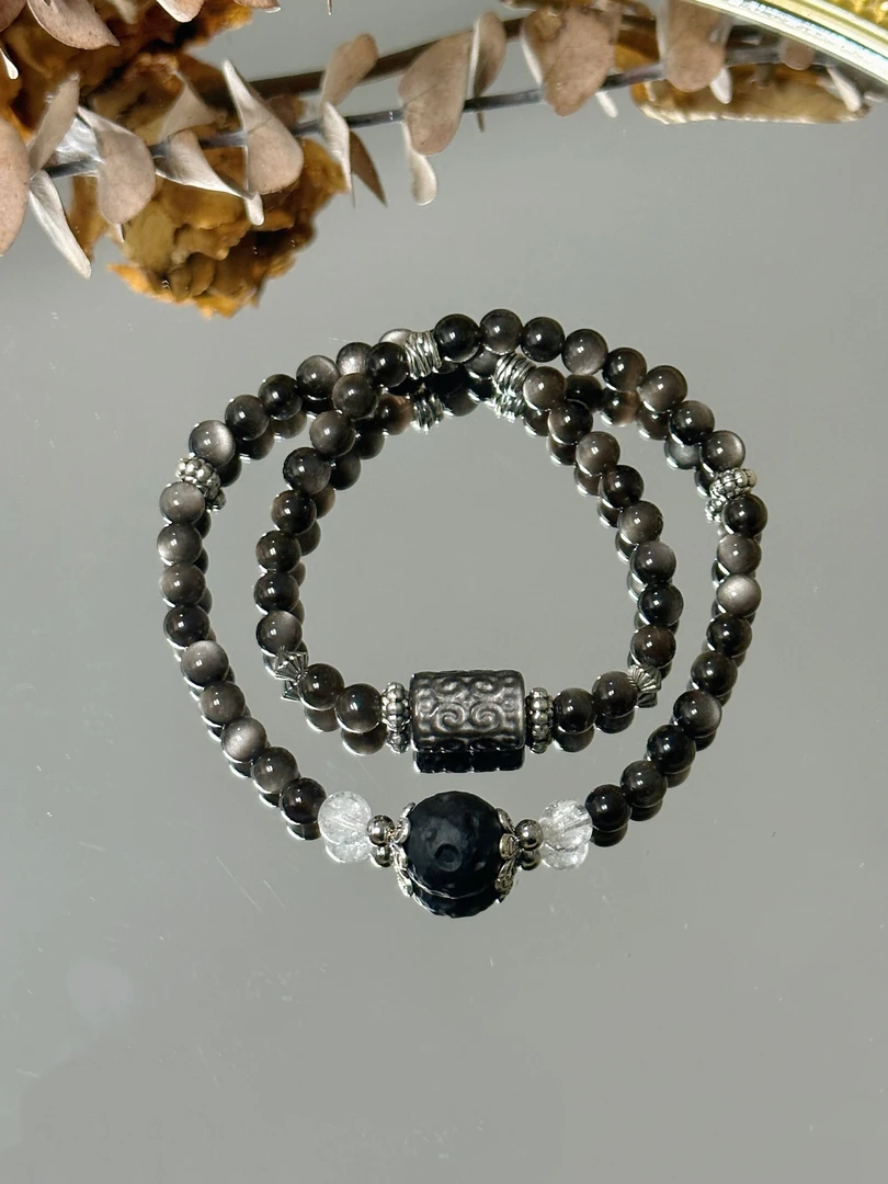 （天外来物）白阿塞银耀石水晶手串手链  颜色微差多样性发其一H007