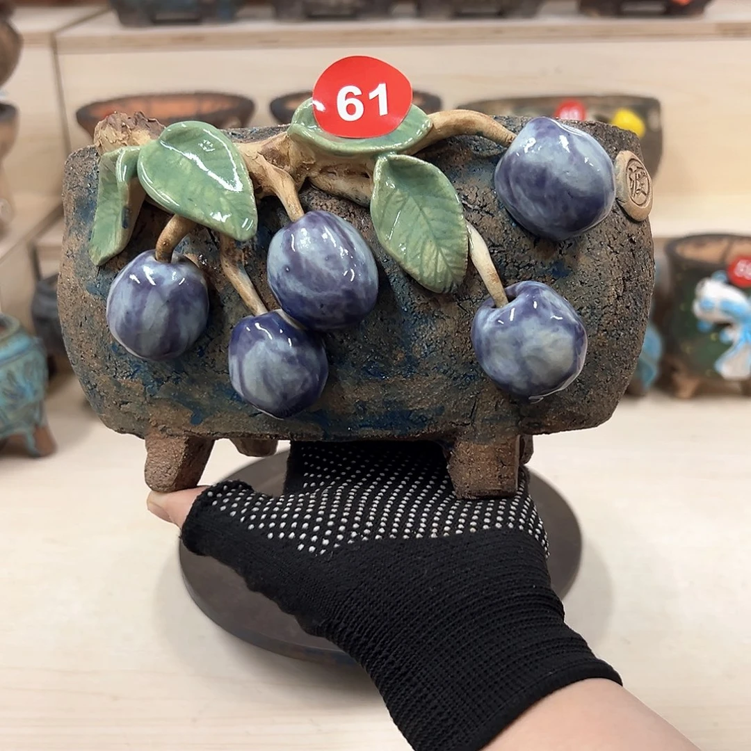 紫砂花盆61号内口18×9外高12