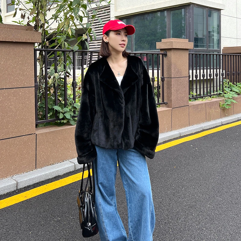 「小满」进口美国AME宝嘉美休闲风女款水貂皮草外套春节战袍