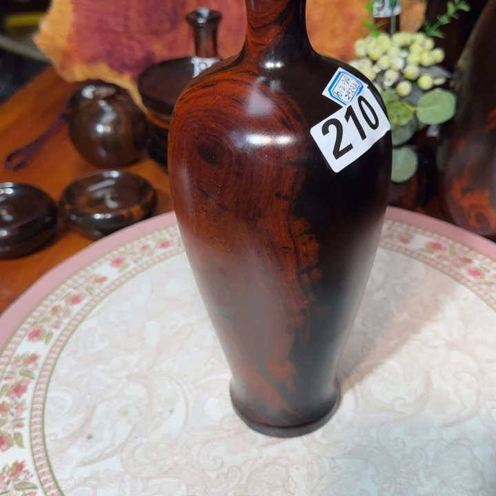 交趾黄檀（大红酸枝）酸枝花瓶24-10.2