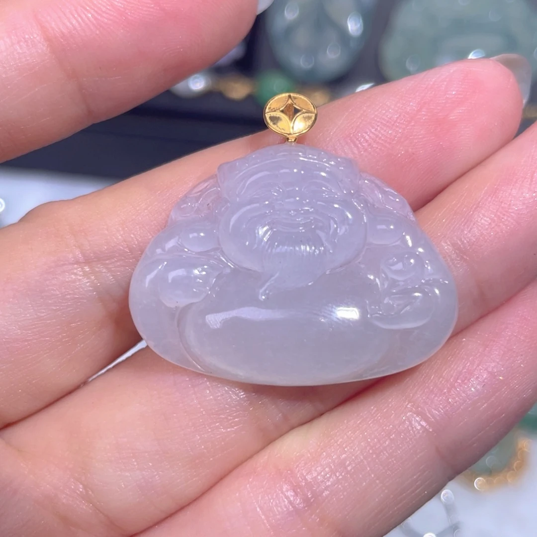 颈饰18K金镶嵌翡翠翡翠