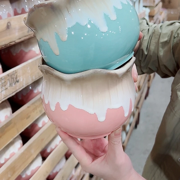 有孔，凑单福利满10元发货陶瓷多肉花盆！