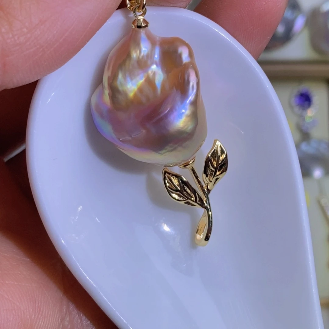 银S925镶嵌天然淡水珍珠淡水珍珠