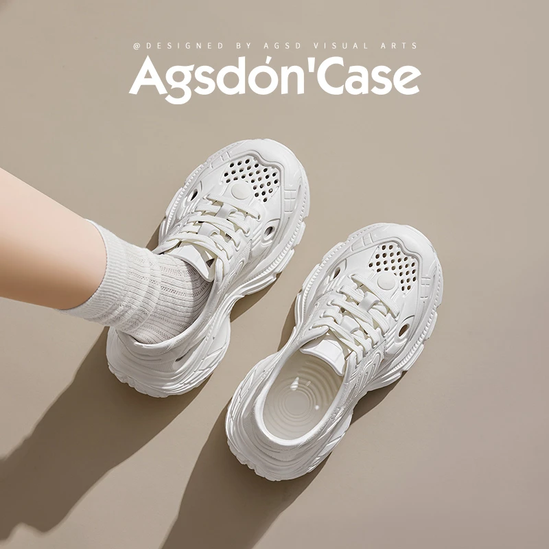 奥古狮登厚底运动老爹凉鞋女款2025夏季增高户外涉水洞洞溯溪鞋xx