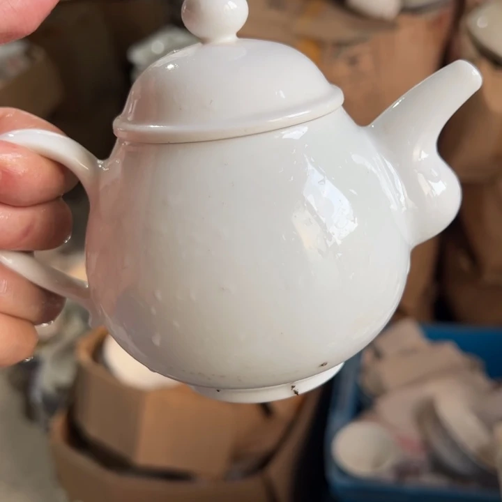 大球泥手工白胎壶