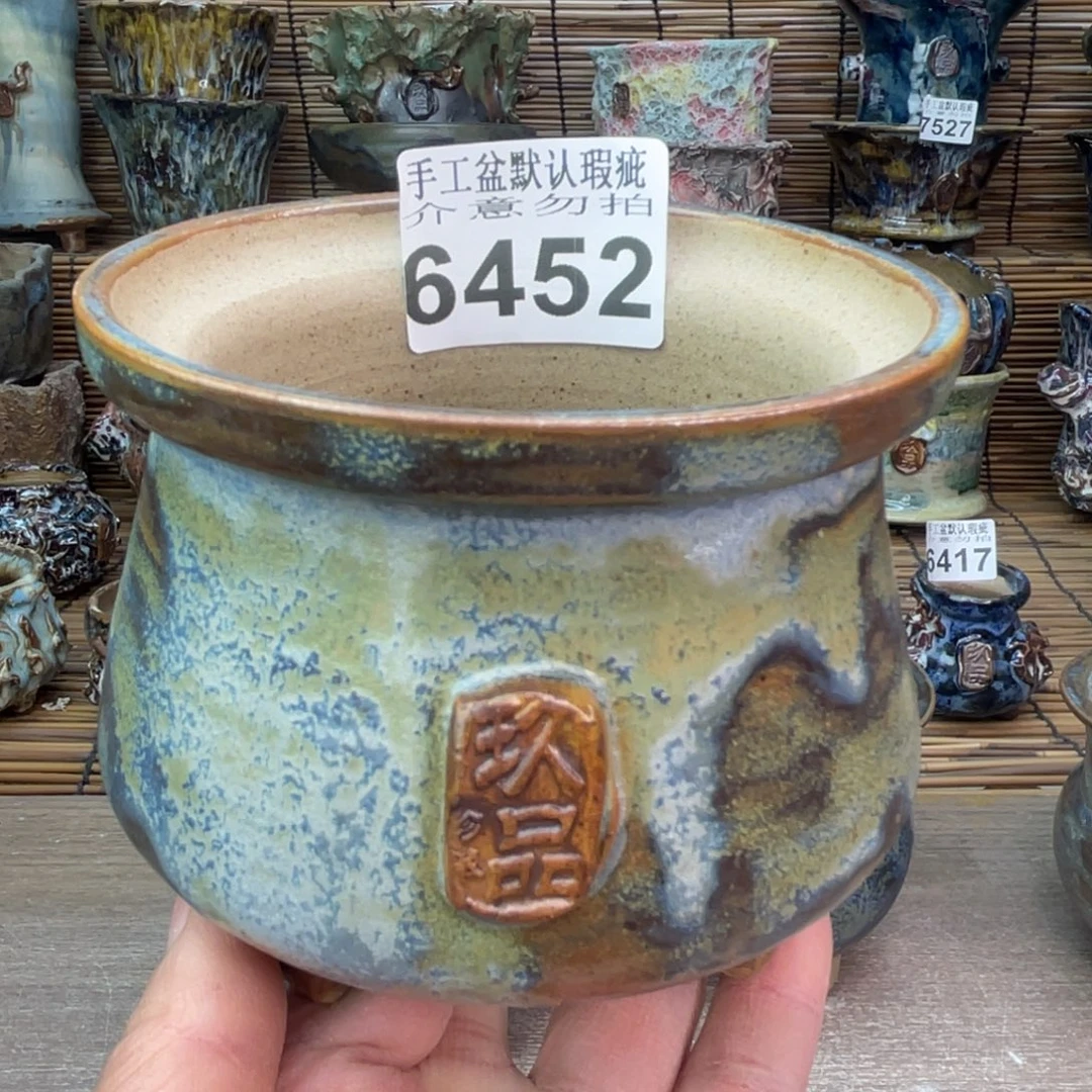 手工花盆默认瑕疵完美者勿拍