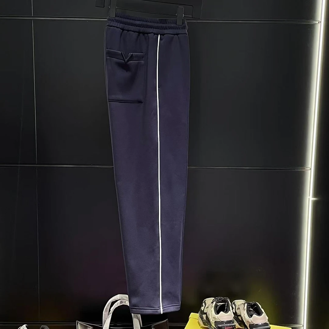 【TIME BOKAN】男士冬季新款时尚百搭潮流休闲拼色轻奢休闲裤9375