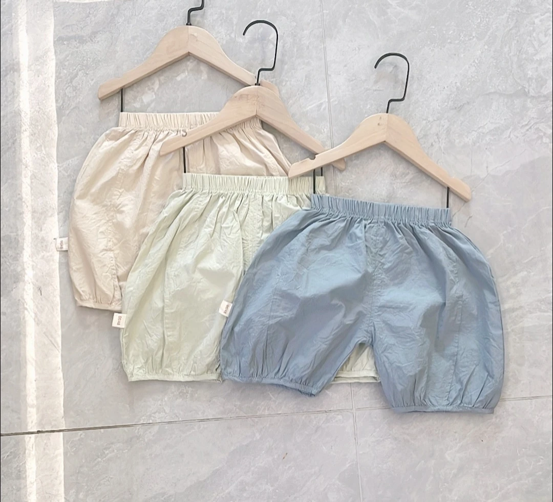 夏季宝宝裤子纯棉七分气球裤极简风夏季休闲裤夏装薄款洋气短裤