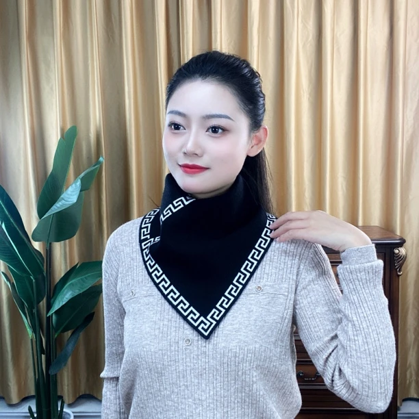 围脖女秋冬季保暖护颈椎百搭围巾脖套三角巾.