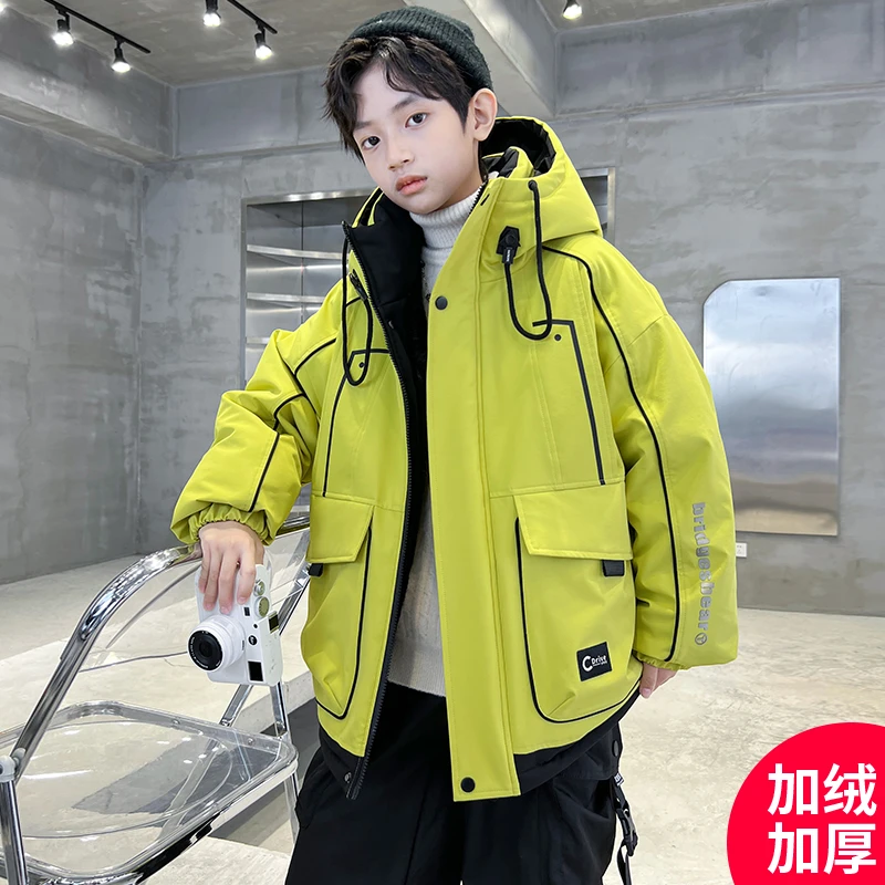 男童深秋加厚外套2024新款秋冬季中大儿童酷帅潮CF262