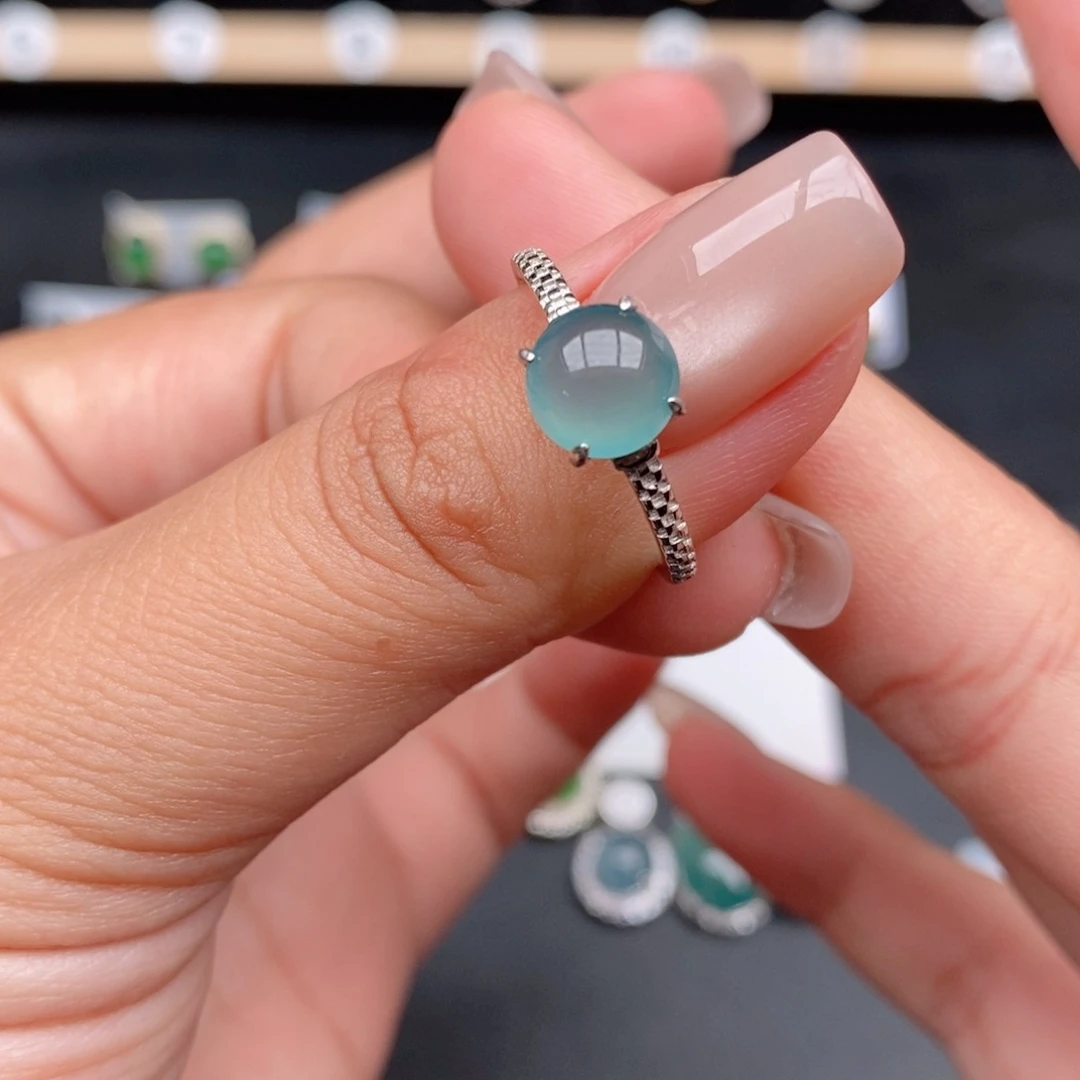 银S925镶嵌戒指翡翠