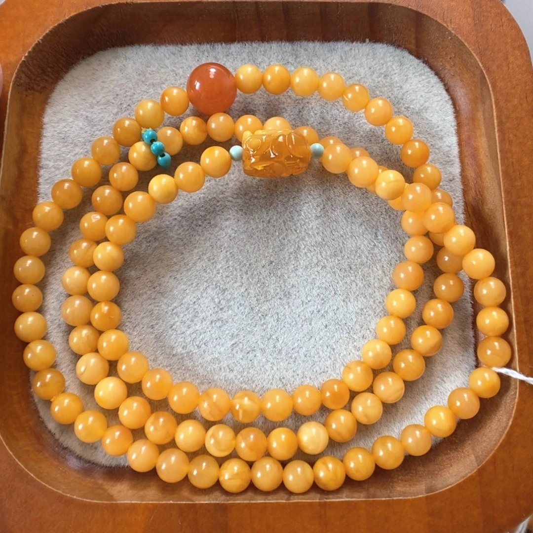 未镶嵌蜜蜡手串蜜蜡