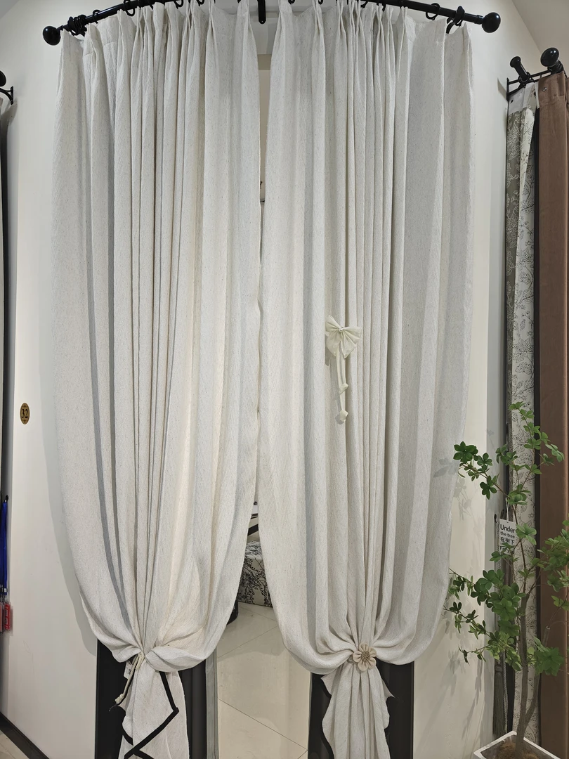 1  客厅窗帘亚麻窗帘北欧，极简法式，中式窗帘，高精密