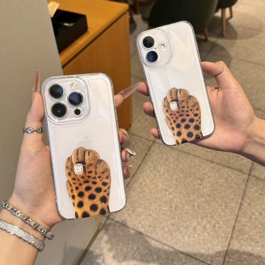 UWCYXOM创意钻豹适用苹果16promax手机壳15太空壳小米华为