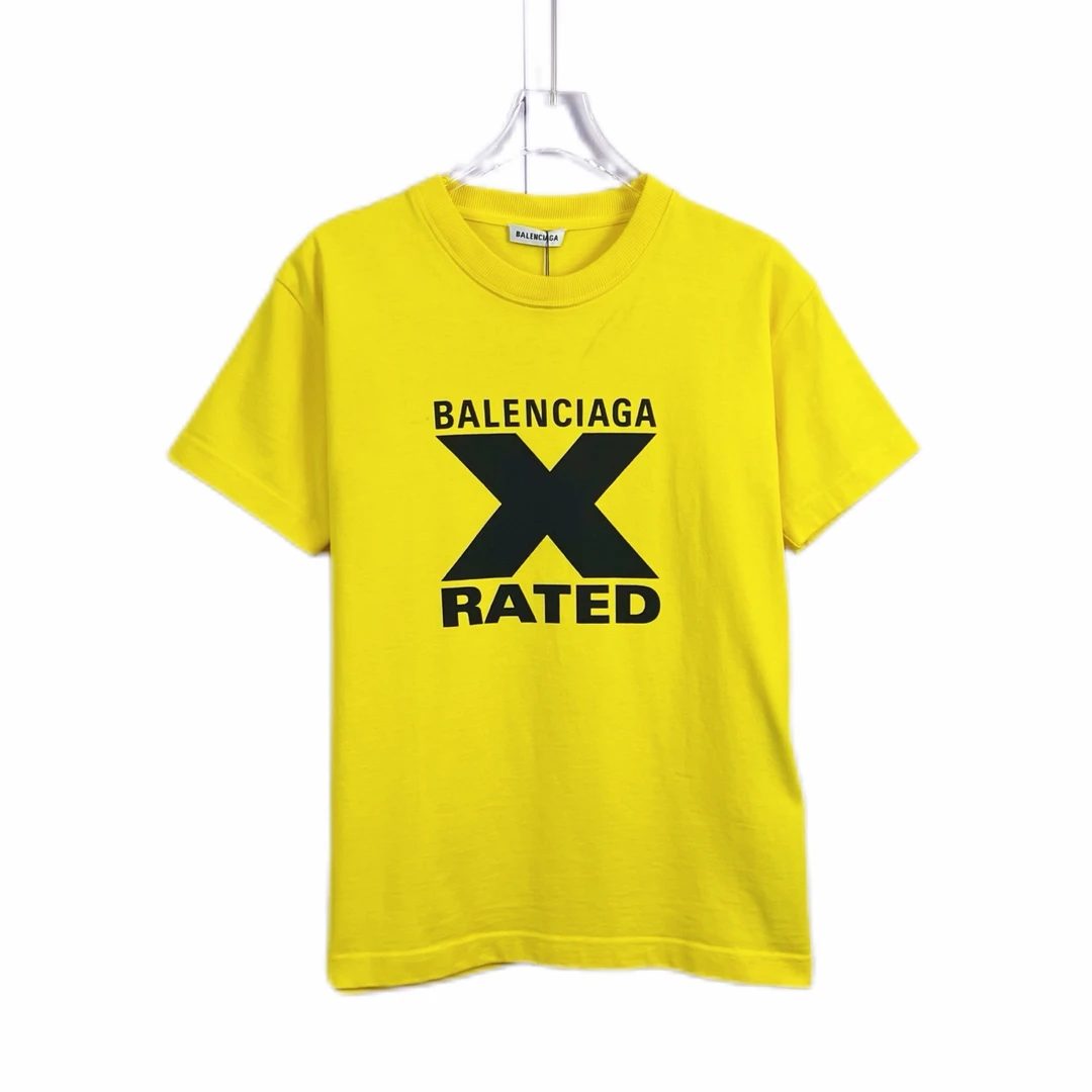 99新 Balenciaga/巴黎世家 011624 印花宽松落肩短袖T恤 M码