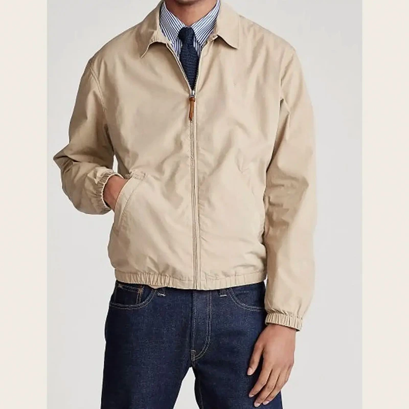 RL同款版型老干部美式经典男士休闲复古翻领夹克外套春秋情侣款