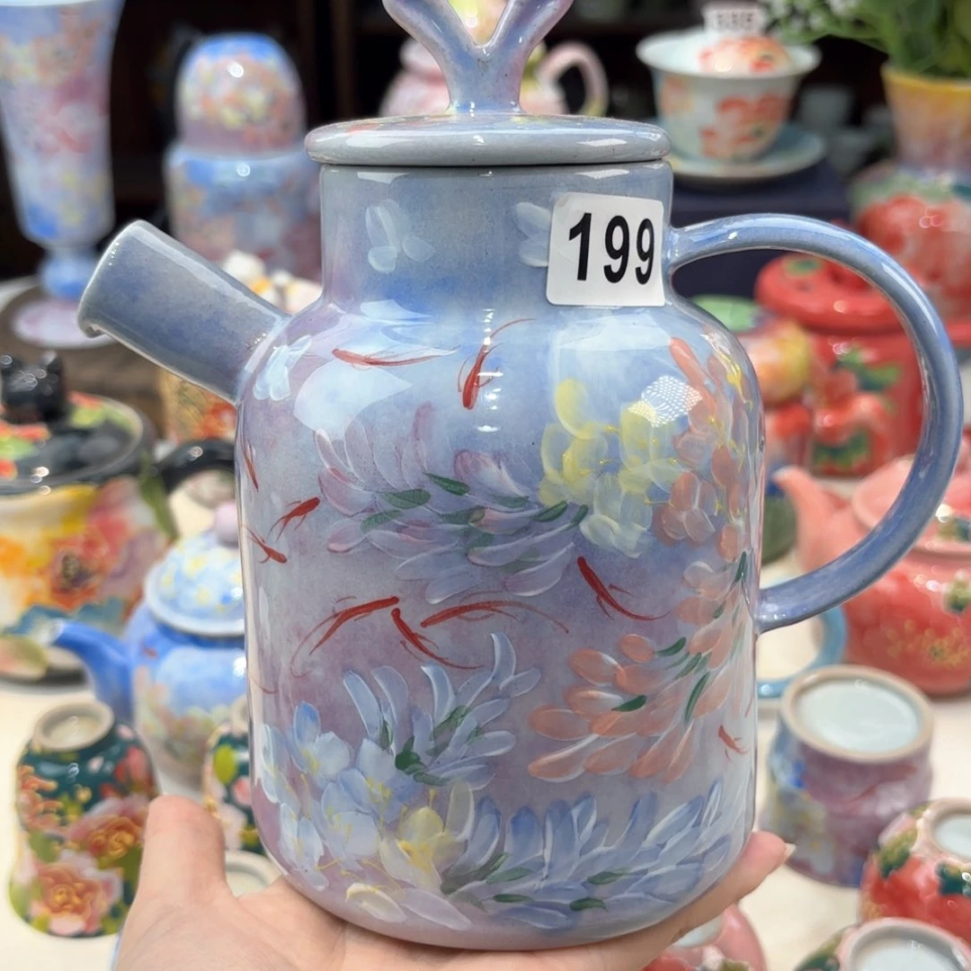景德镇手绘高温釉下彩陶瓷茶具