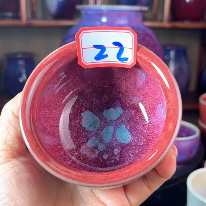 瓷片钧瓷手工艺品杯子？
