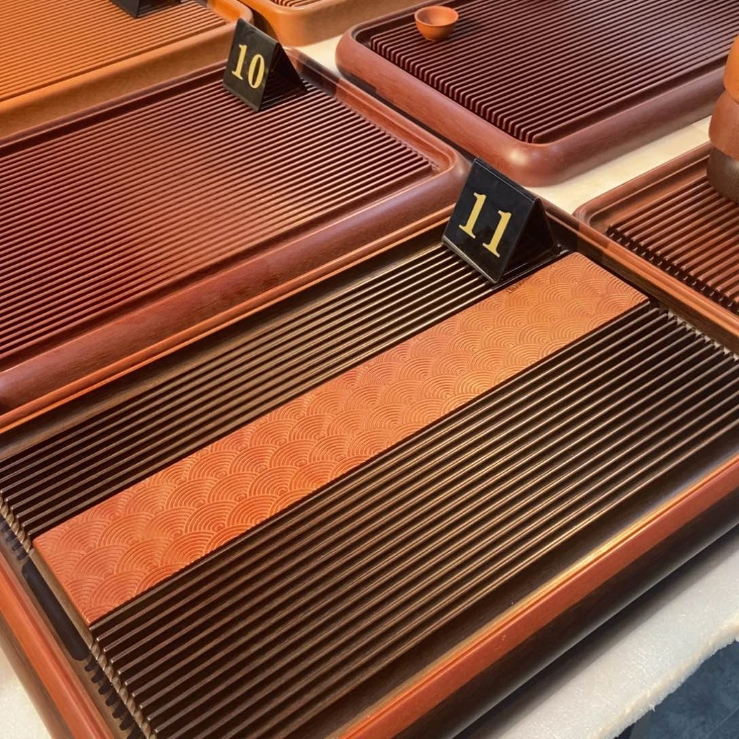 紫砂茶盘给****6双拼海浪纹