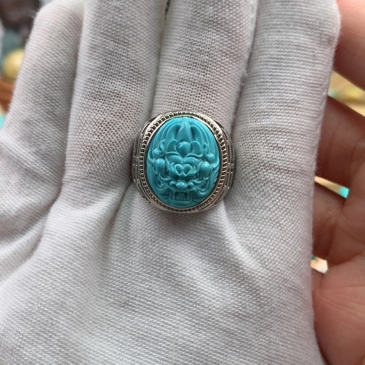 绿松石银S925镶嵌珠宝奇石