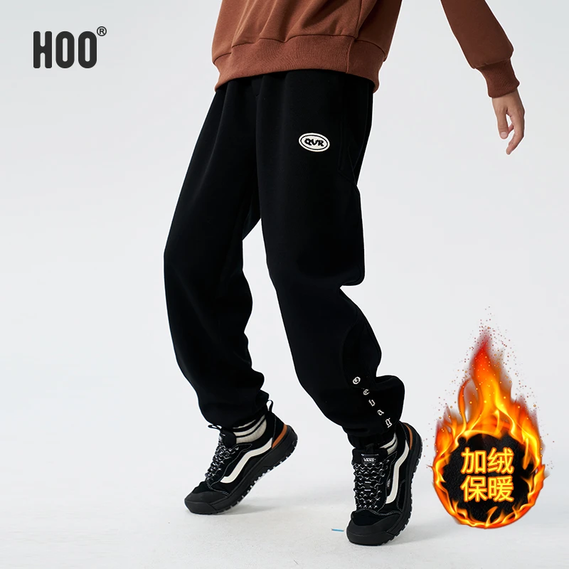 HOO加绒中大童春秋新品时尚百搭帅气青少年裤子青少年加绒裤子