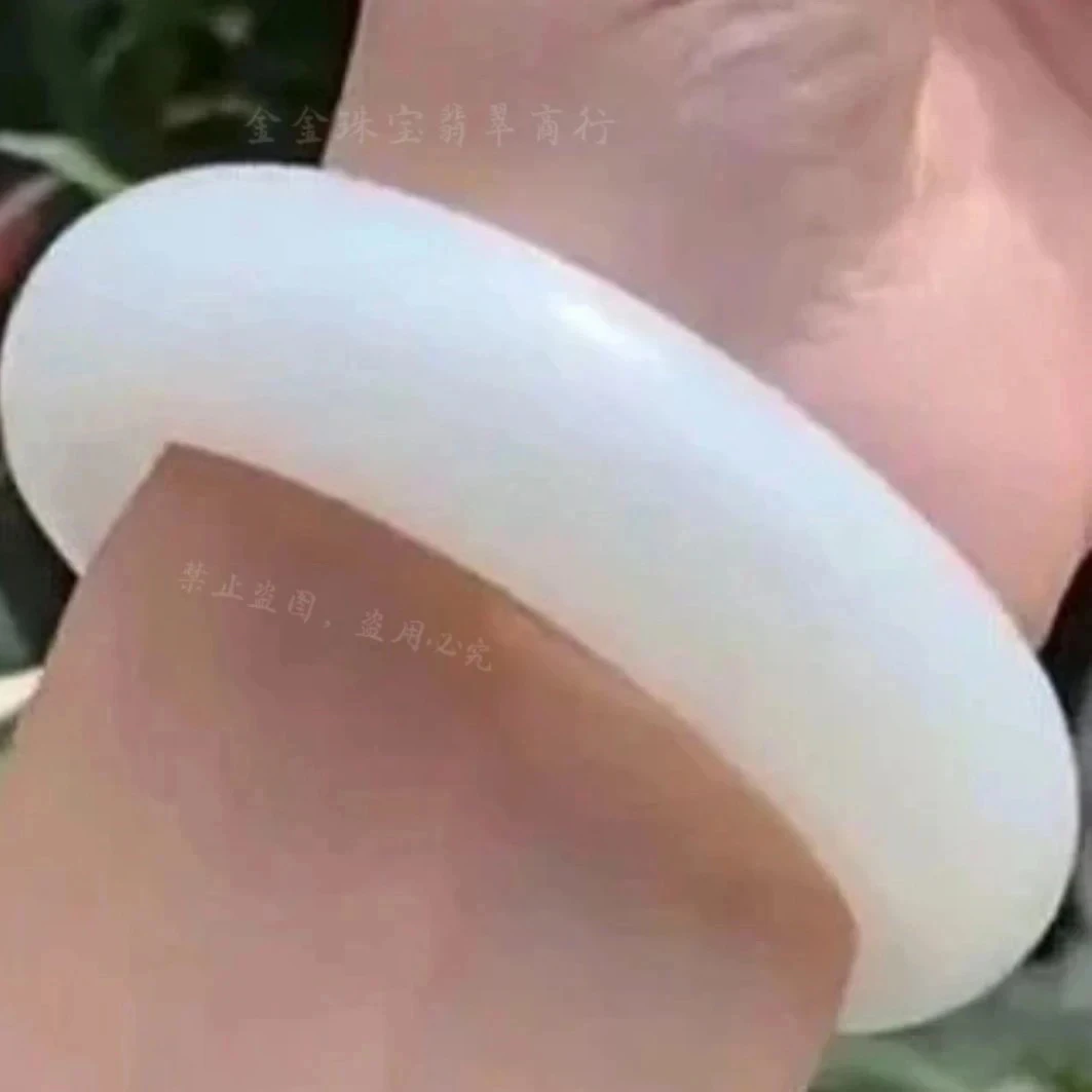 珍藏A高级天然和田玉白玉手镯羊脂白玉镯新疆A正品礼证（多样发一）