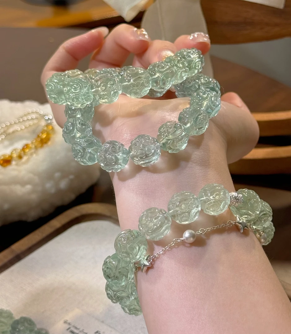 F27《冰川水》透体回纹珠13mm