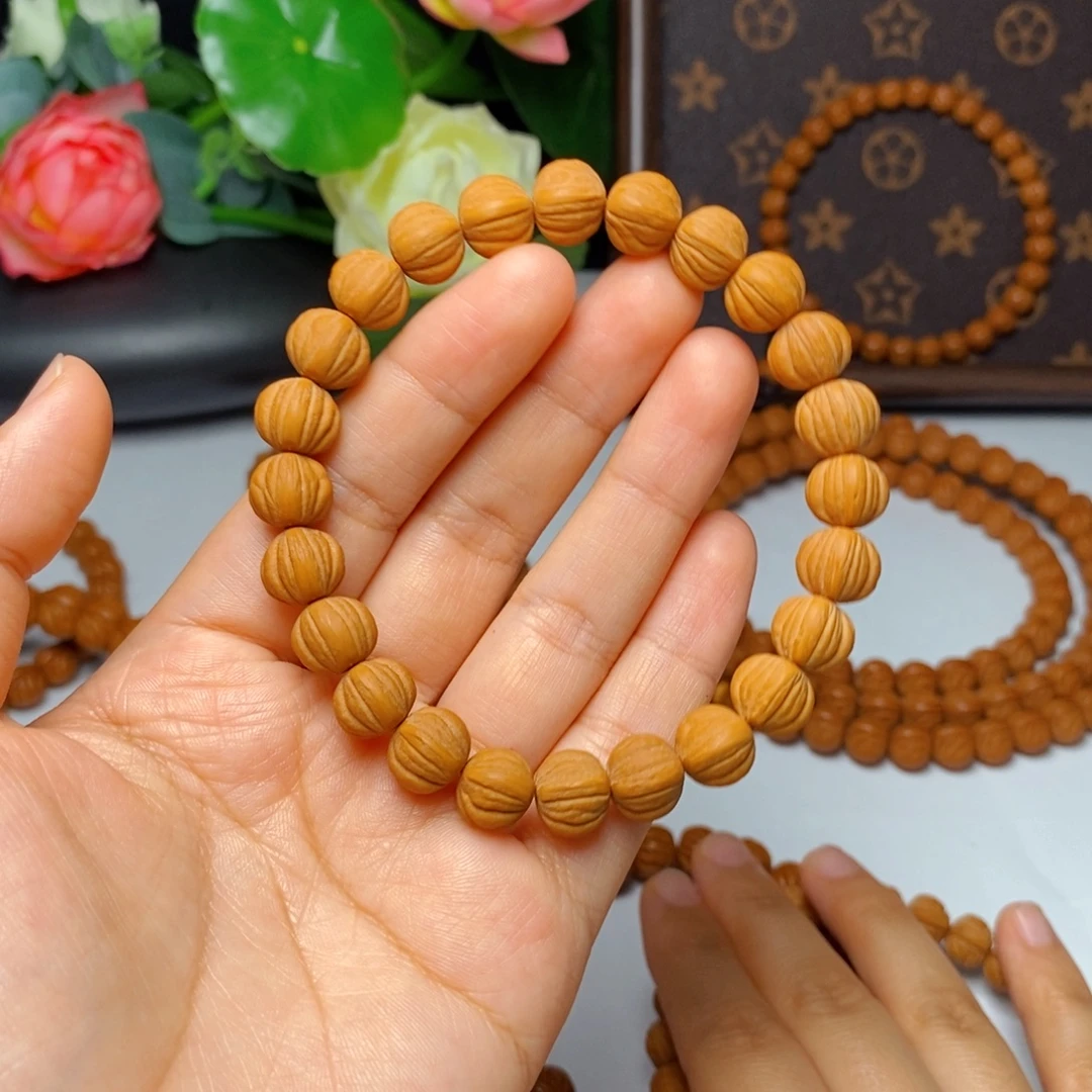 把件桃核10mm野生通天纹8棱毕业款手串