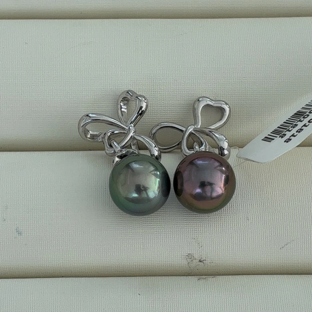 银S925镶嵌耳饰海水珍珠