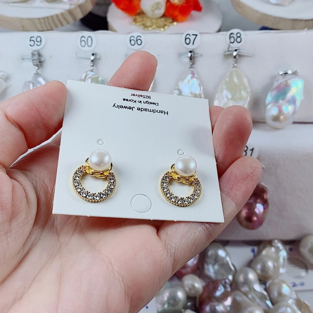 合金无7-8点位金色耳饰