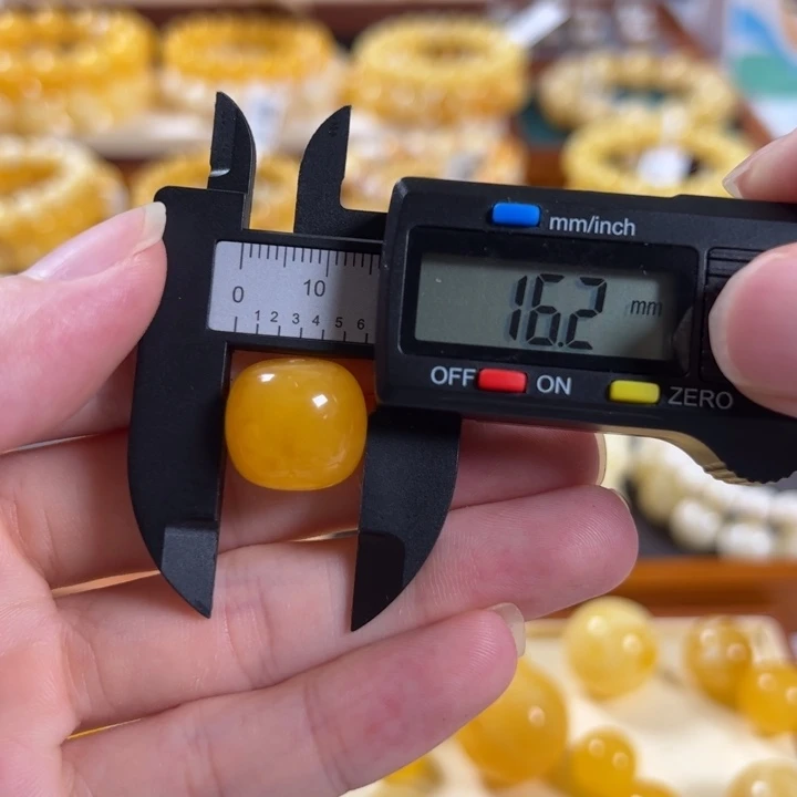 手链琥珀未镶嵌16mm精工老型鸡油红单珠TT