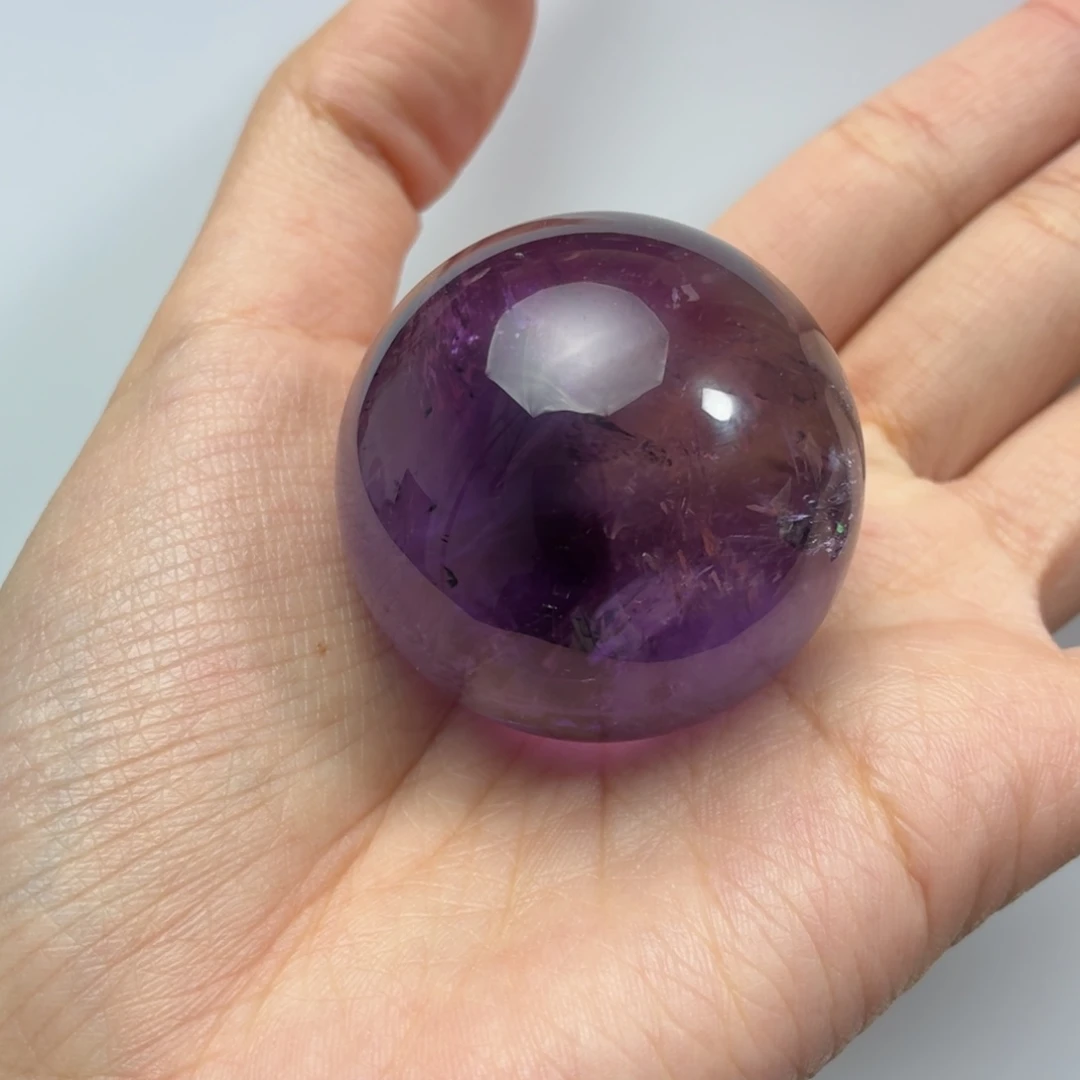 藏***锋珠宝半成品紫晶未镶嵌40.6mm